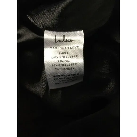 LULU'S Romantically Speaking Black Cowl Lace-Up Maxi Party Dress (medium) - Picture 8 of 9